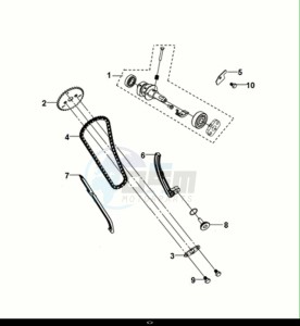 NH-T 200I (MG20BW-EU) (E5) (M1) drawing CAM SHAFT - CAM CHAIN