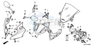 CBR600FAB CBR600F ABS E drawing UPPER COWL