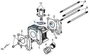 X'PRO 50 (25 KMH) (AE05W5-NL) (L4-M1) drawing CYLINDER / CYLINDER HEAD GASKET / BASE GASKET