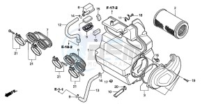 CB600F CB600S drawing AIR CLEANER (CB600F3/4/5/6)