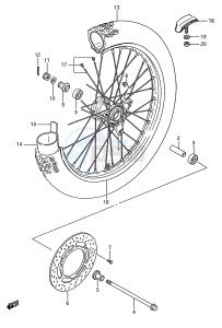 RM80 (E28) drawing FRONT WHEEL (MODEL L M N P R S)