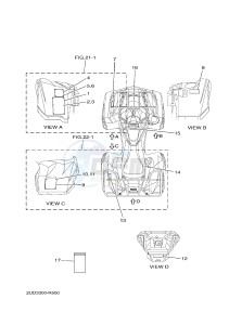 YFM700FWAD GRIZZLY 700 (2UDS) drawing EMBLEM & LABEL 1