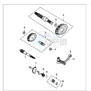 VIVA 3 L 50 4T A drawing DRIVE SHAFTS / KICKSTARTER