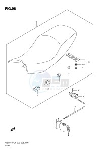 GSX650F (E3-E28) Katana drawing SEAT