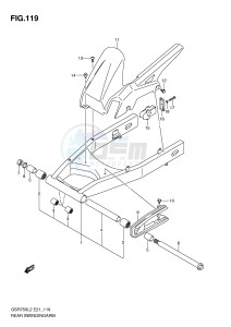 GSR750 (E21) drawing REAR SWINGINGARM