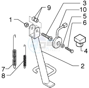 X9 500 drawing Side stand