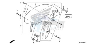 CB1000RD CB1000R UK - (E) drawing FRONT FENDER