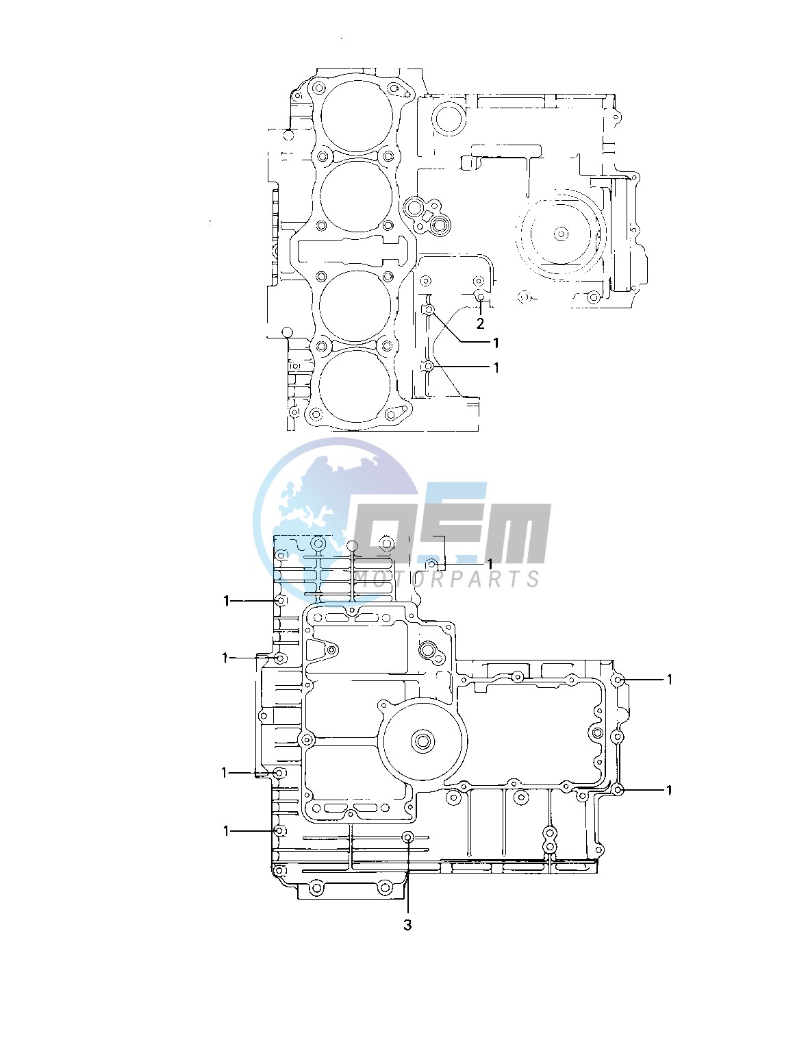 CRANKCASE BOLT & STUD PATTERN