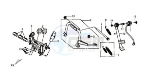 GTS 125 EFI drawing CENTRAL STAND / SIDE STAND