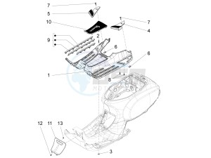 SXL 150 4T 3V CARB drawing Central cover - Footrests