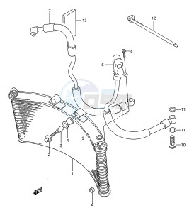 GSX-R750 (E28) drawing OIL COOLER