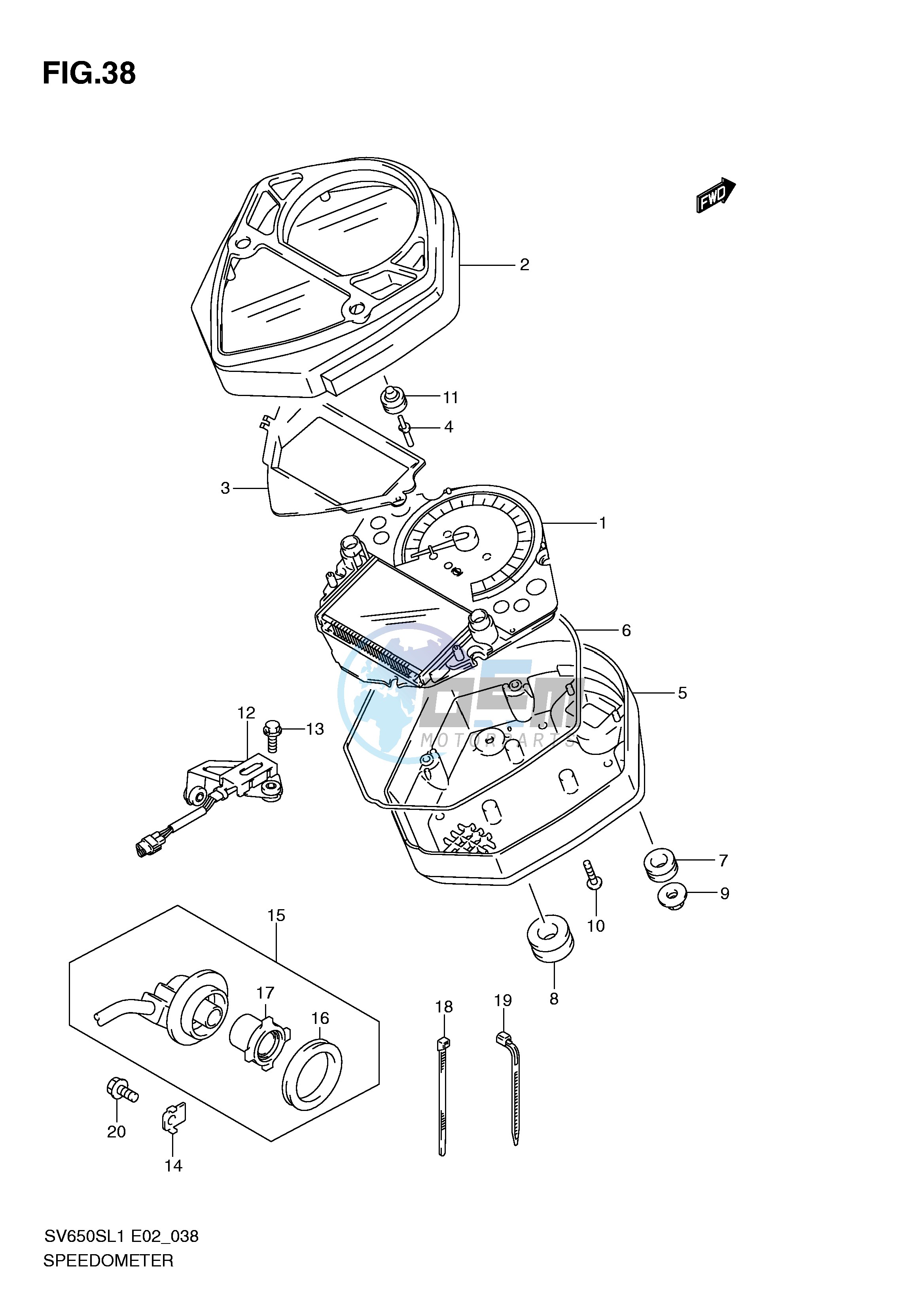 SPEEDOMETER (SV650SL1 E2)