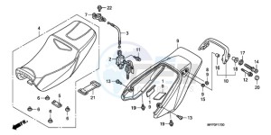 CB1300A9 BR / ABS MME - (BR / ABS MME) drawing SEAT/REAR COWL