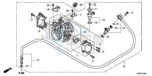 TRX680FAG Wave 110 - AFS110 UK - (E) drawing THROTTLE BODY