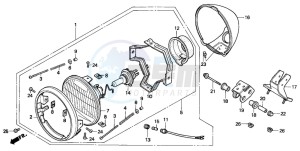 VT1100C2 drawing HEADLIGHT (VT1100CS/CT)