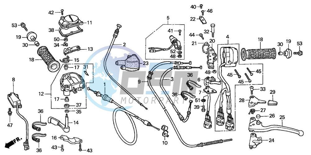 HANDLE LEVER/SWITCH/CABLE (TRX450FE)