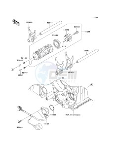 KRF 750 F [TERYX 750 4X4 NRA OUTDOORS] (F8F) C9FA drawing GEAR CHANGE DRUM_SHIFT FORK-- S- -