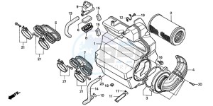 CB600F2 HORNET drawing AIR CLEANER