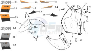 JET EURO X 50 E2 drawing FR PLATE / FRONT FENDER