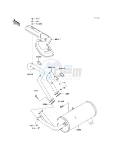 KAF 620 M [MULE 4010 4X4] (M9F) M9F drawing MUFFLER-- S- -