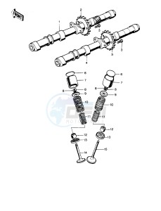 KZ 1000 B [KZ1000 LTD] (B3-B4) [KZ1000 LTD] drawing CAMSHAFTS_VALVES -- 79-80 B3_B4- -