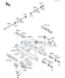 KX 80 N [BIG WHEEL] (N1) [BIG WHEEL] drawing SWINGARM