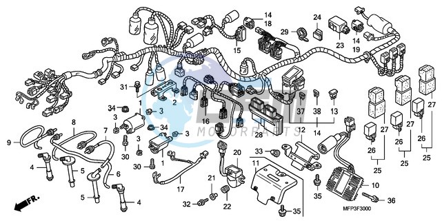 WIRE HARNESS/IGNITION COIL (CB1300/CB1300A)