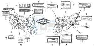 CBR600F drawing CAUTION LABEL