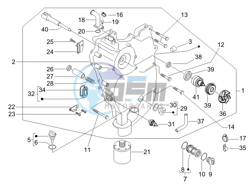 Flywheel magneto cover - Oil filter