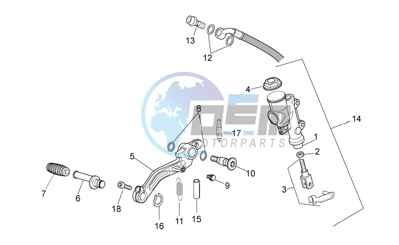 Rear master cylinder