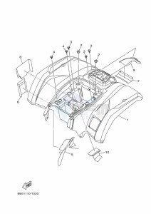 YFM450FWBD KODIAK 450 (B5R3) drawing REAR FENDER