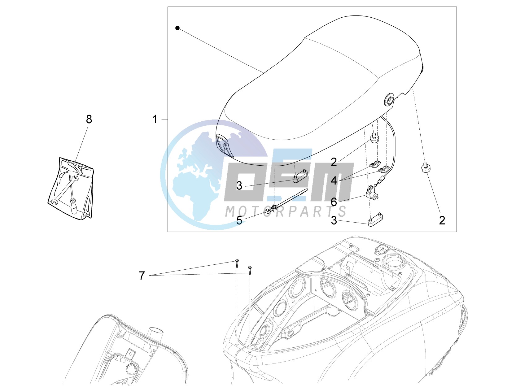 Saddle - Tool roll