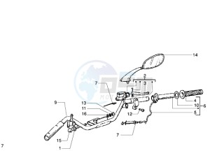 ET4 125 drawing Handlebars component parts RH