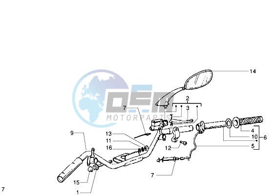 Handlebars component parts RH