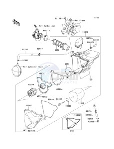 KLX 140 B (KLX140L MONSTER ENERGY) (B8F-B9FA) B9FA drawing AIR CLEANER