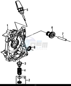 ALLO 50 (45 KM/H) (AJ05WA-EU) (L8-M0) drawing R. CRANK CASE COVER