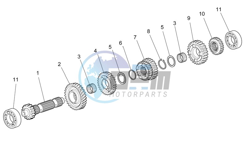 Primary gear shaft