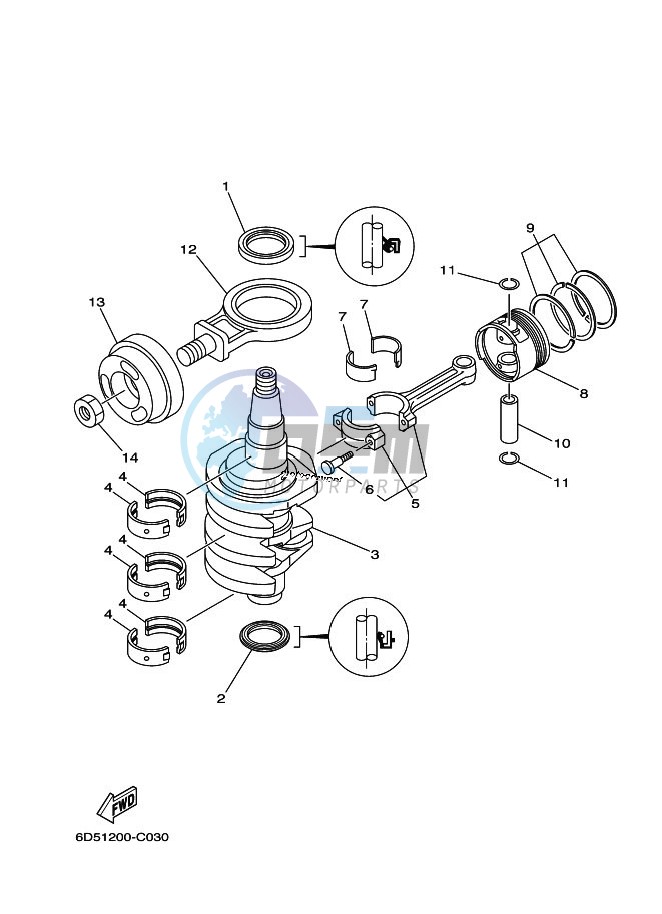 CRANKSHAFT--PISTON