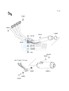 ZX 600 J [ZZR600] (J4) J4 drawing MUFFLER-- S- -