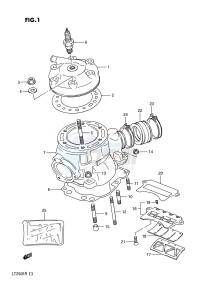 LT250R (E3) drawing CYLINDER (MODEL F G)