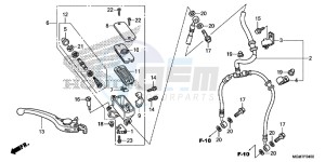 CB600FD Hornet 3ED drawing FR. BRAKE MASTER CYLINDER (CB600F)