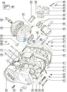 STANDARD_24-45kmh_T-X 50 T-X drawing Crankcase-cylinder-piston