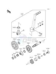 KX 250 K [KX250] (K1) [KX250] drawing KICKSTARTER MECHANISM