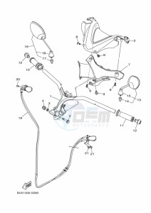 MWS125-C TRICITY 125 (BU5F) drawing STEERING HANDLE & CABLE