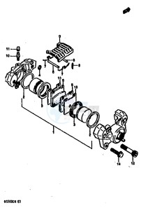 RG500 (E1) Gamma drawing REAR CALIPERS