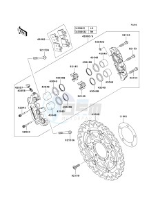 ZX 636 C [NINJA ZX-6R] (C1) C1 drawing FRONT BRAKE