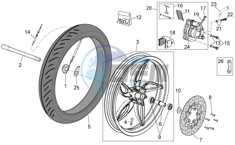 Front wheel - disc brake