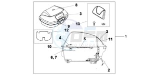 XL1000VA9 Europe Direct - (ED / ABS) drawing TOP BOX 45L CHEVALIER SILVER METALLIC