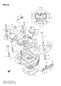 VL800 (E3-E28) VOLUSIA drawing FRONT CYLINDER HEAD (VL800TL1 E33)