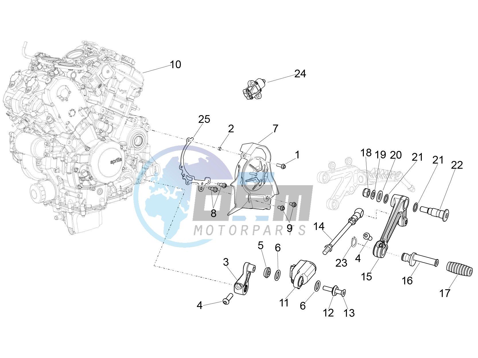 Engine-Completing part-Lever